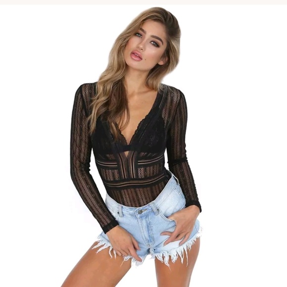 Other - Women's Black Lace Bodysuit XL